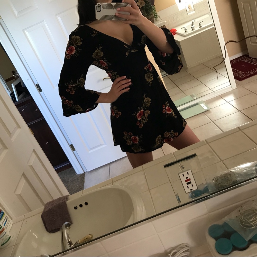 Black floral dress